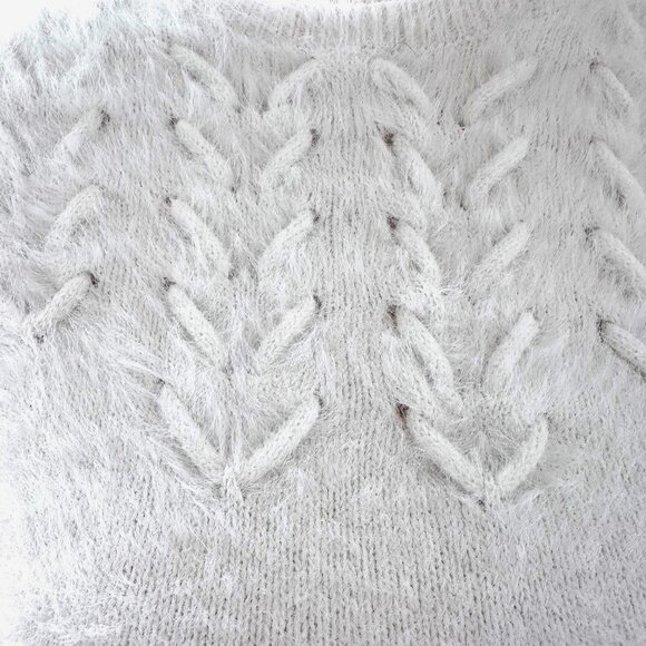 Anthropologie White Fluffy Sweater Size XS by Rosie Neim - Picture 5 of 8